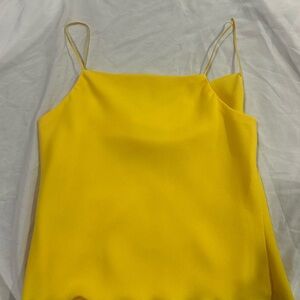 Yellow Spaghetti Strap Women's Top